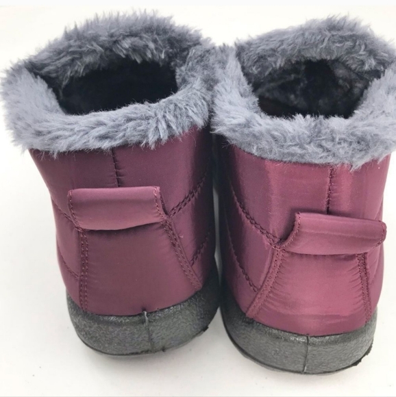 Women's Burgundy Winter Shoes - Picture 3 of 6